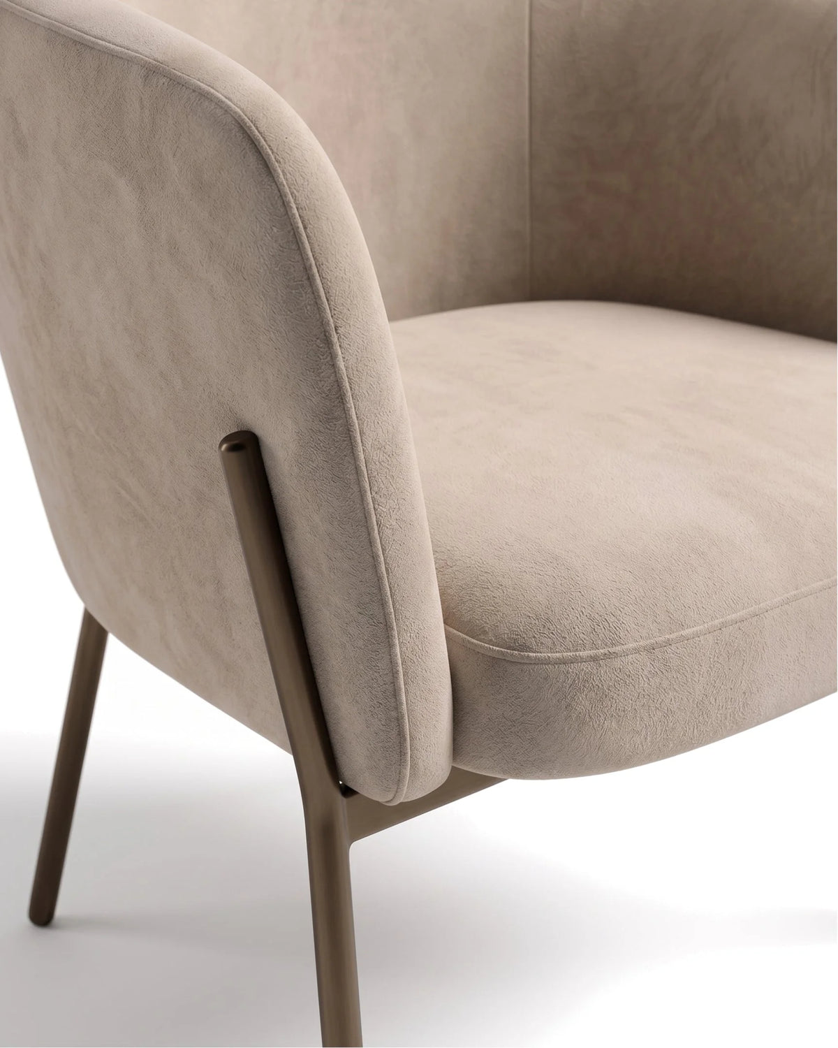 Reesa™ dining chair | latte vegan suede and brass - chairs reesa | modern | madorne