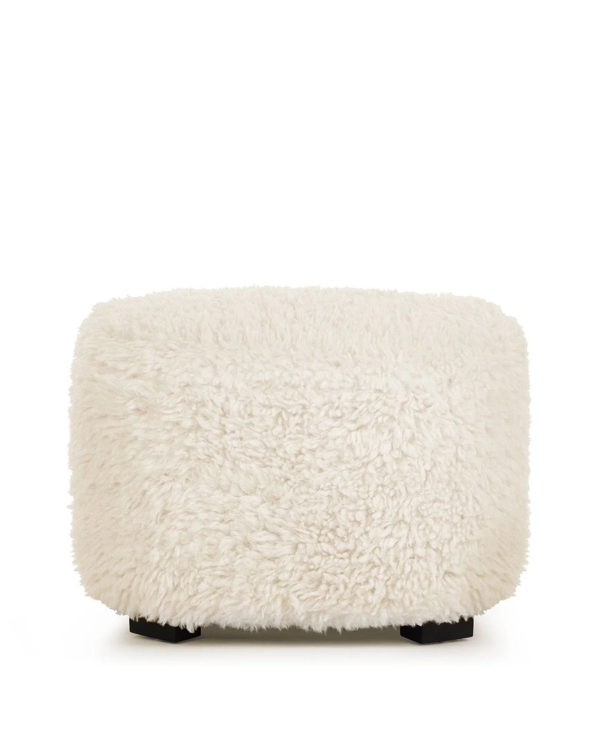 Repose 36™ ottoman | textured footrest - white long hair sherpa - stools & ottomans 36 | madorne