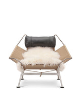 Rigging 50™ lounge chair | leather and sheepskin - midnight black premium / chairs 50 | madorne