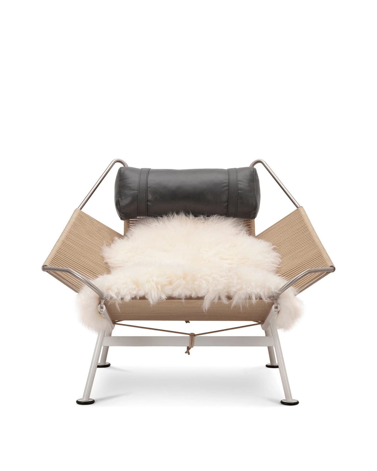Rigging 50™ lounge chair | leather and sheepskin - midnight black premium / chairs 50 | madorne