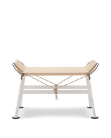 Rigging 50™ ottoman | woven rope and steel - white / stools & ottomans 50 | modern | madorne