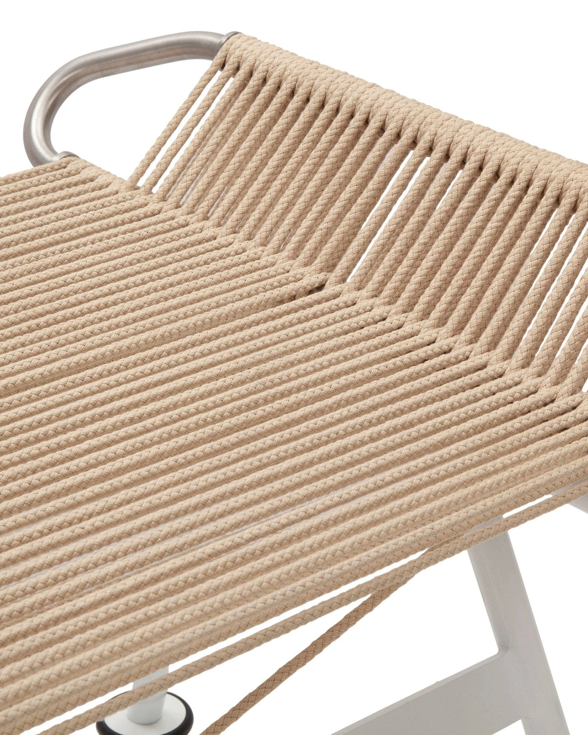 Rigging 50™ ottoman | woven rope and steel - white / stools & ottomans 50 | modern | madorne