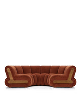 Rivage™ crescent sectional | curved upholstery - c shape / russet plush velvet - sectionals rivage | sofa | madorne