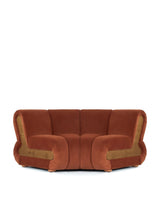 Rivage™ curved module | walnut side panels - russet plush velvet - modules rivage | modular sofa element | madorne
