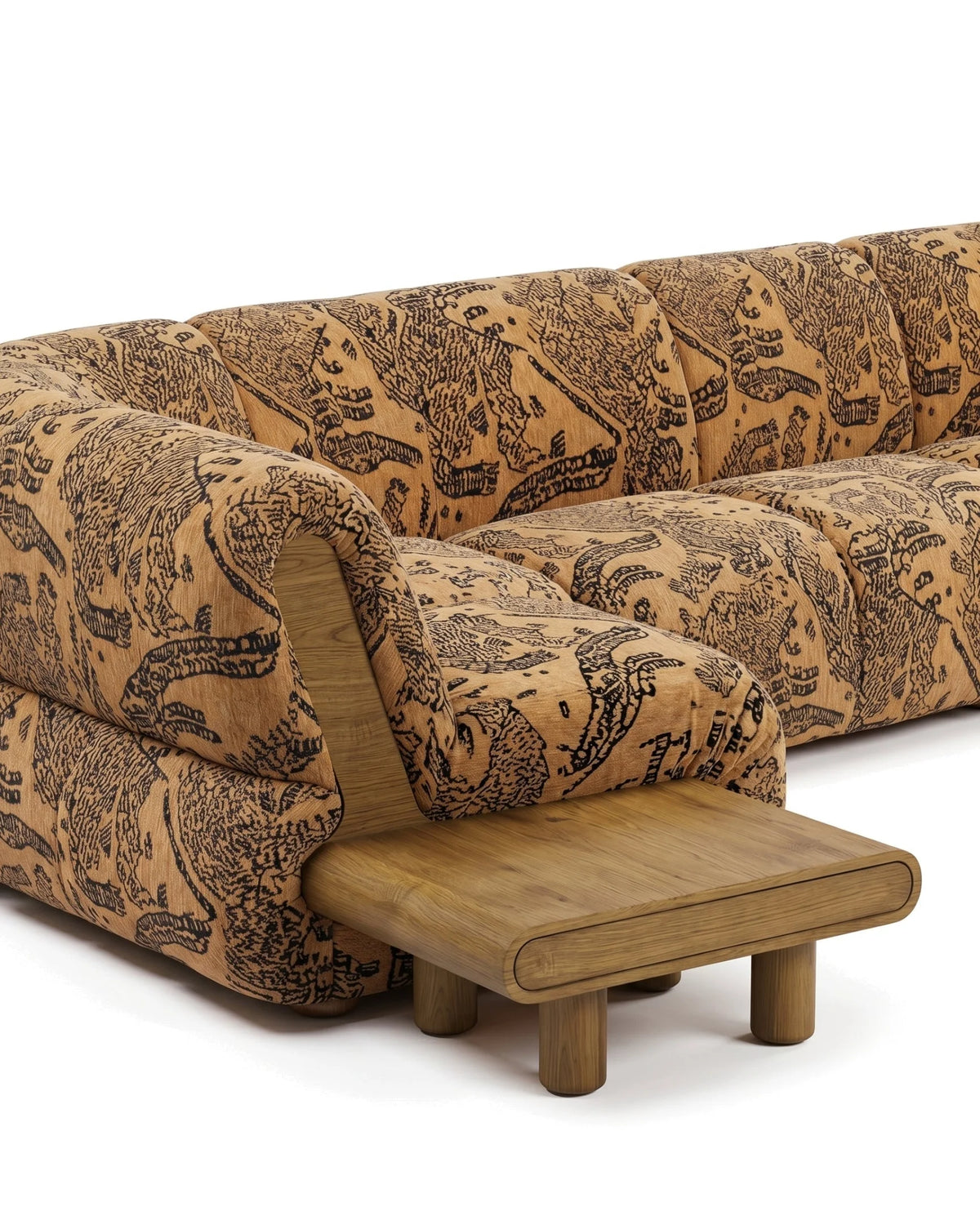 Rivage™ large left-corner sectional | walnut detail - sectionals rivage | sofa | madorne
