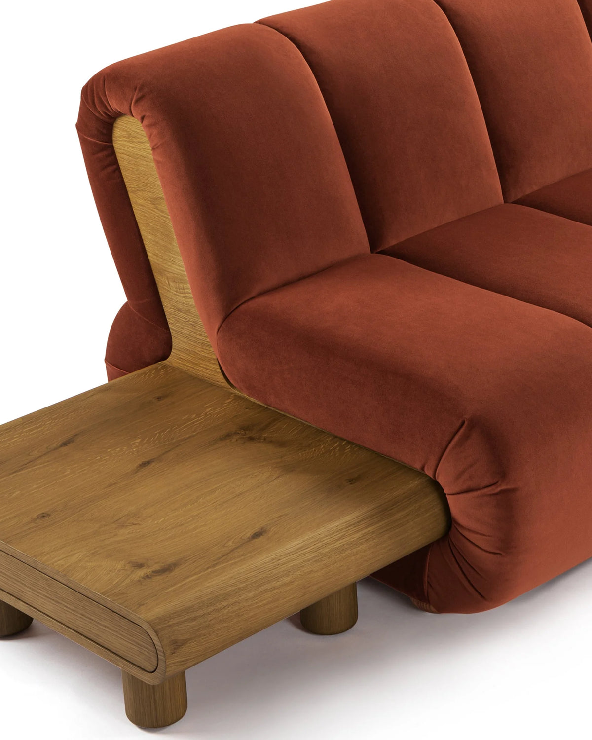 Rivage™ large left-corner sectional | walnut detail - sectionals rivage | sofa | madorne