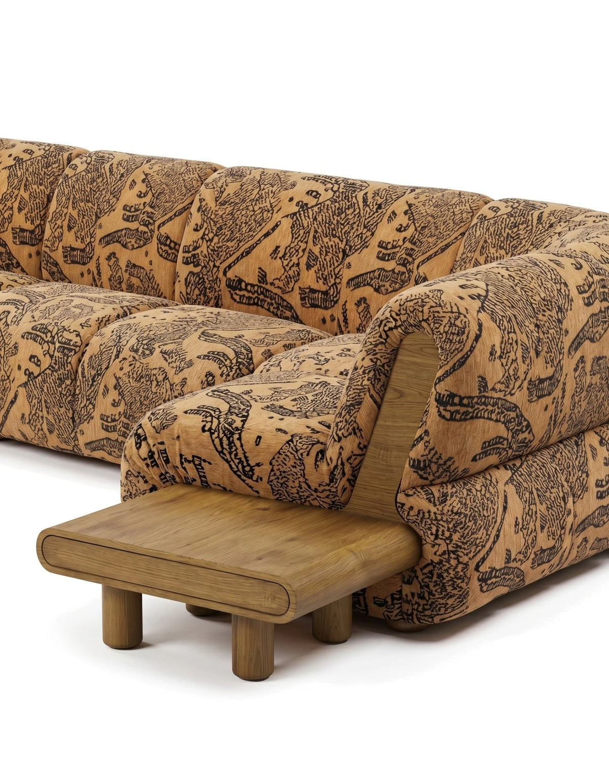 Rivage™ large right-corner sectional | walnut detail - sectionals rivage | sofa | madorne