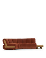 Rivage™ left-corner sectional | walnut detail - left corner / russet plush velvet - sectionals rivage | sofa | madorne