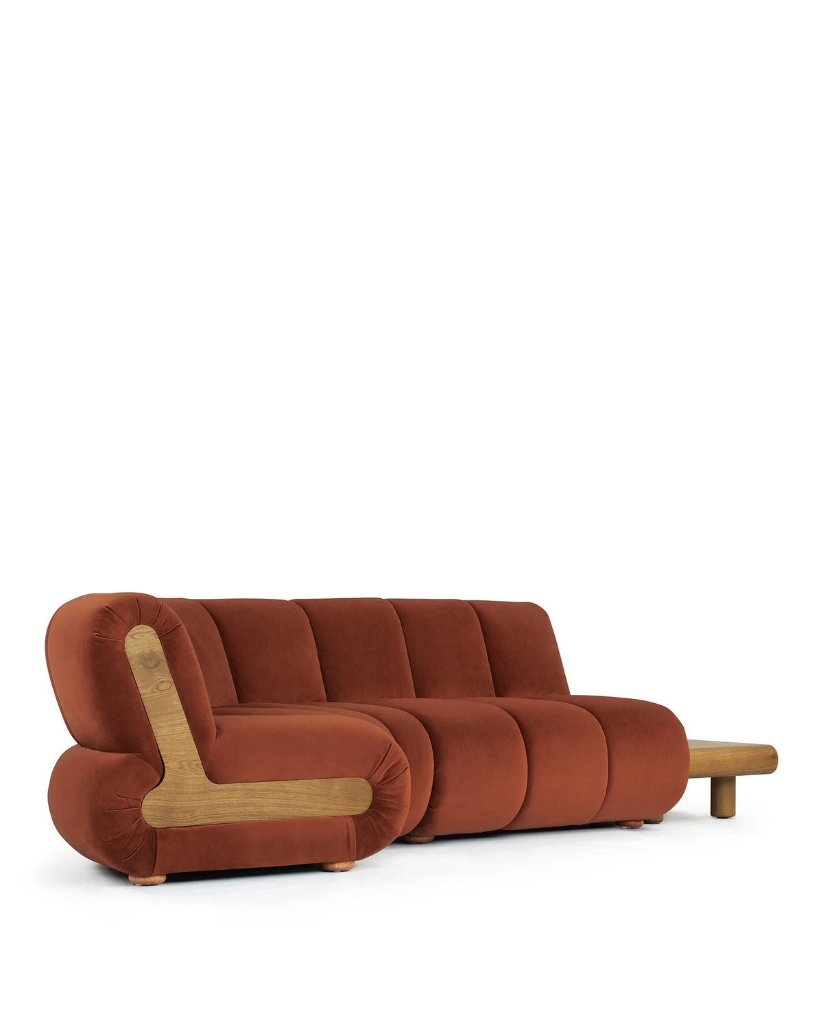 Rivage™ left-corner sectional | walnut detail - sectionals rivage | sofa | madorne