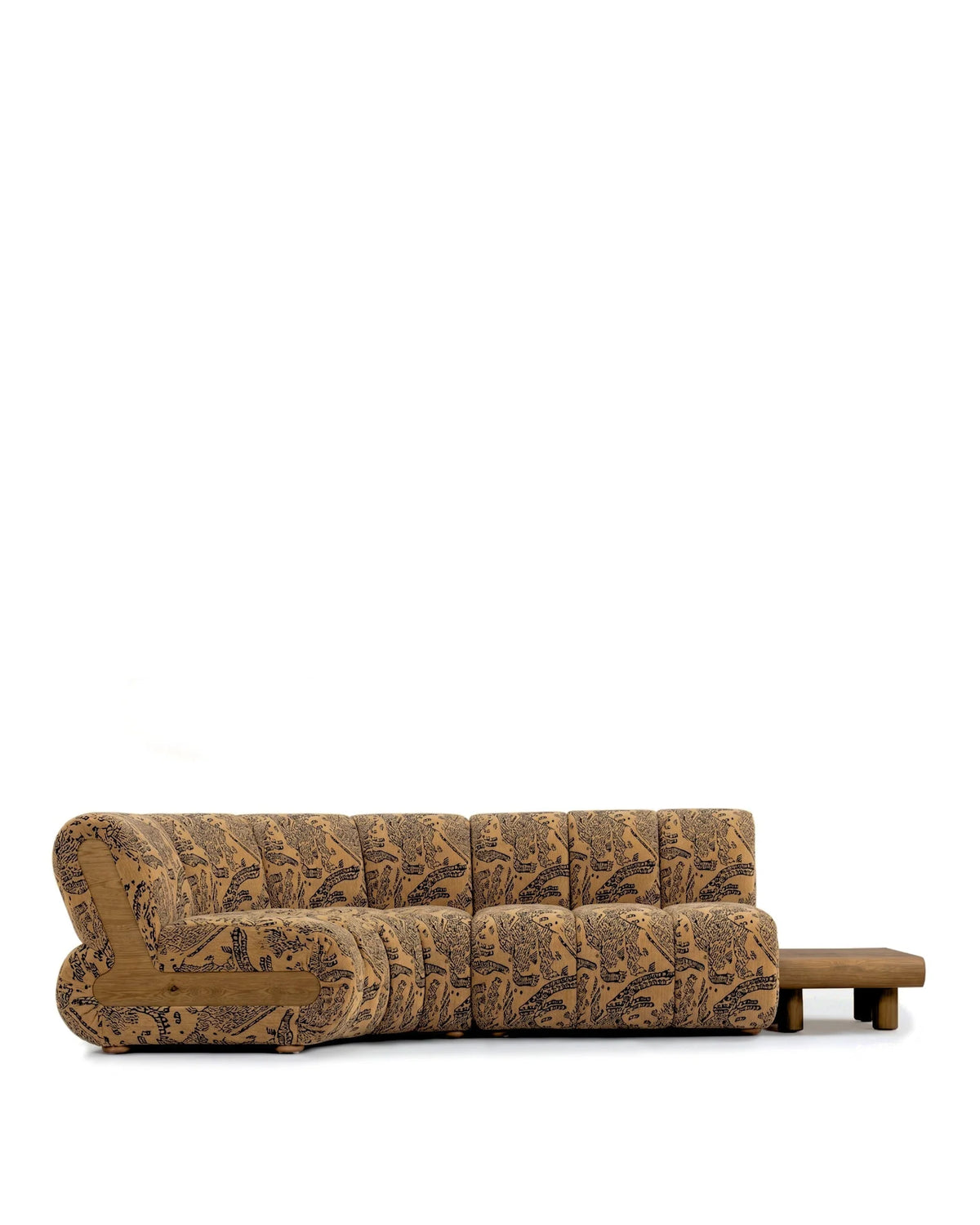 Rivage™ left-corner sectional | walnut detail - left corner / tiger mountain chenille - sectionals rivage | sofa