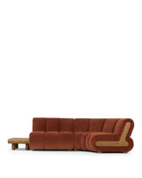 Rivage™ right-corner sectional | walnut detail - right corner / russet plush velvet - sectionals rivage | sofa | madorne