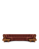 Rivage™ six-seater sectional | walnut detail - six seater / russet plush velvet - 4+ seaters rivage | sofa | madorne