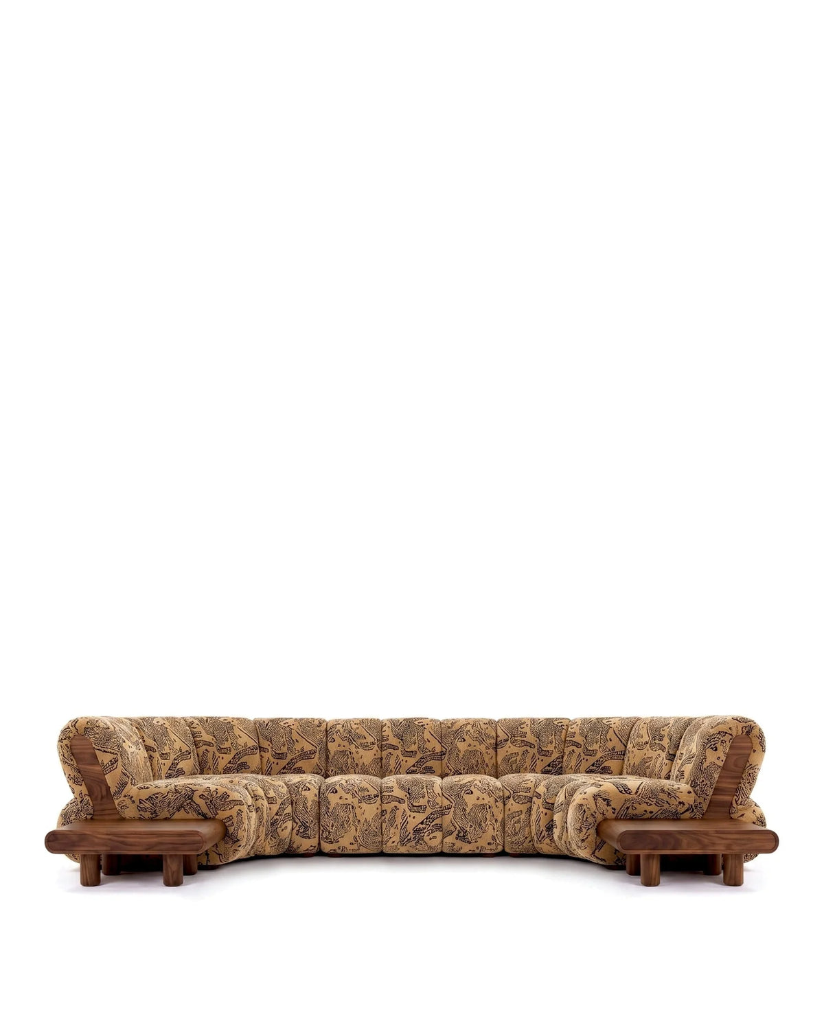 Rivage™ six-seater sectional | walnut detail - six seater / tiger mountain chenille - 4+ seaters rivage | sofa | madorne