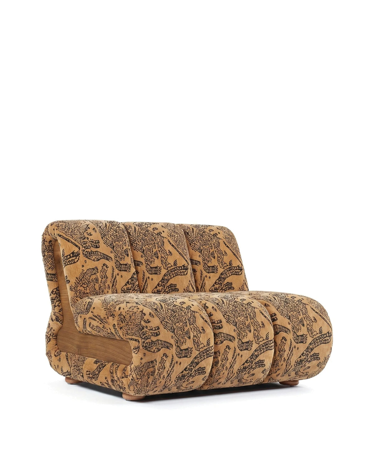 Rivage™ straight module | walnut side panels - modules rivage | modular sofa element | madorne