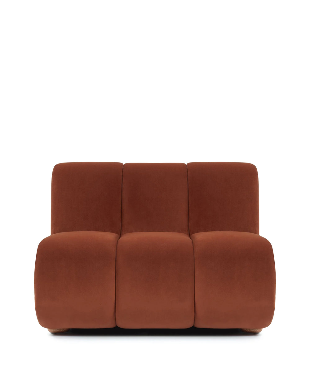 Rivage™ straight module | walnut side panels - russet plush velvet - modules rivage | modular sofa element | madorne