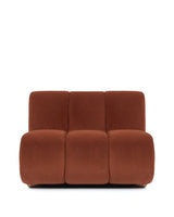 Rivage™ straight module | walnut side panels - russet plush velvet - modules rivage | modular sofa element | madorne