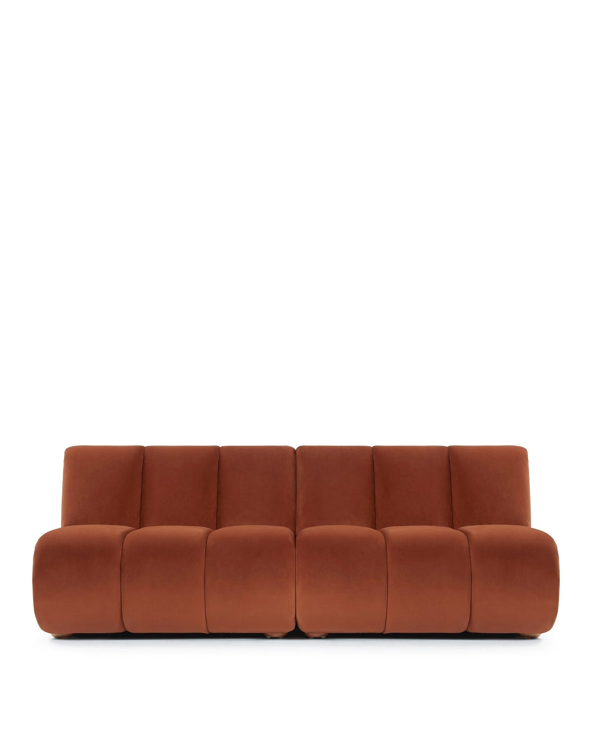 Rivage™ three-seater sofa | walnut side panels - three seater / russet plush velvet - 3 seaters rivage | madorne
