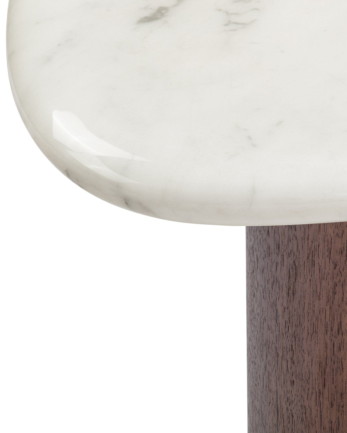 Rocca duo™ side table | white marble and walnut - tables duo | modern | madorne