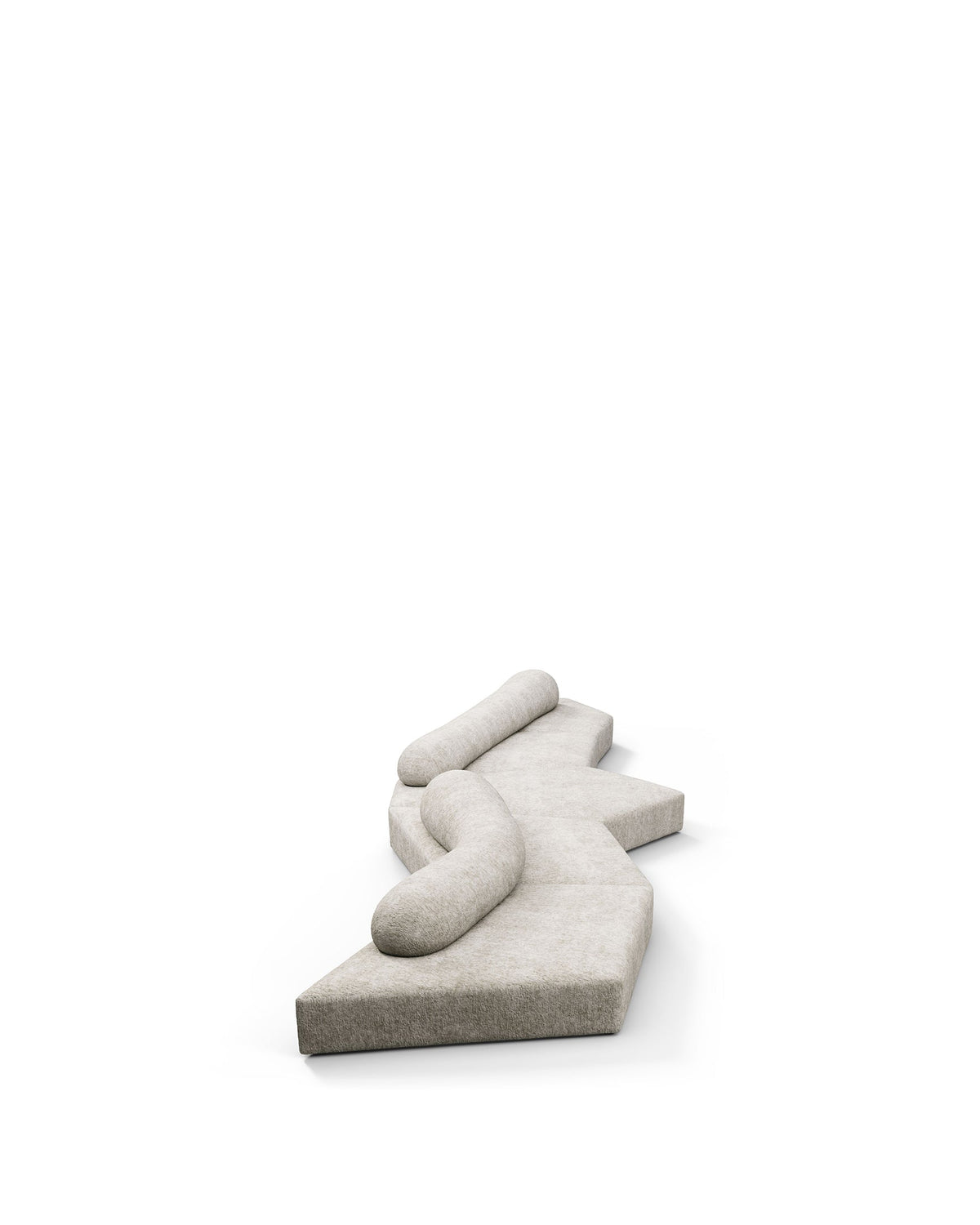 Rockscape 04™ five-seater sofa | dove chenille - five seat sectional / textured - sectionals 04 | madorne