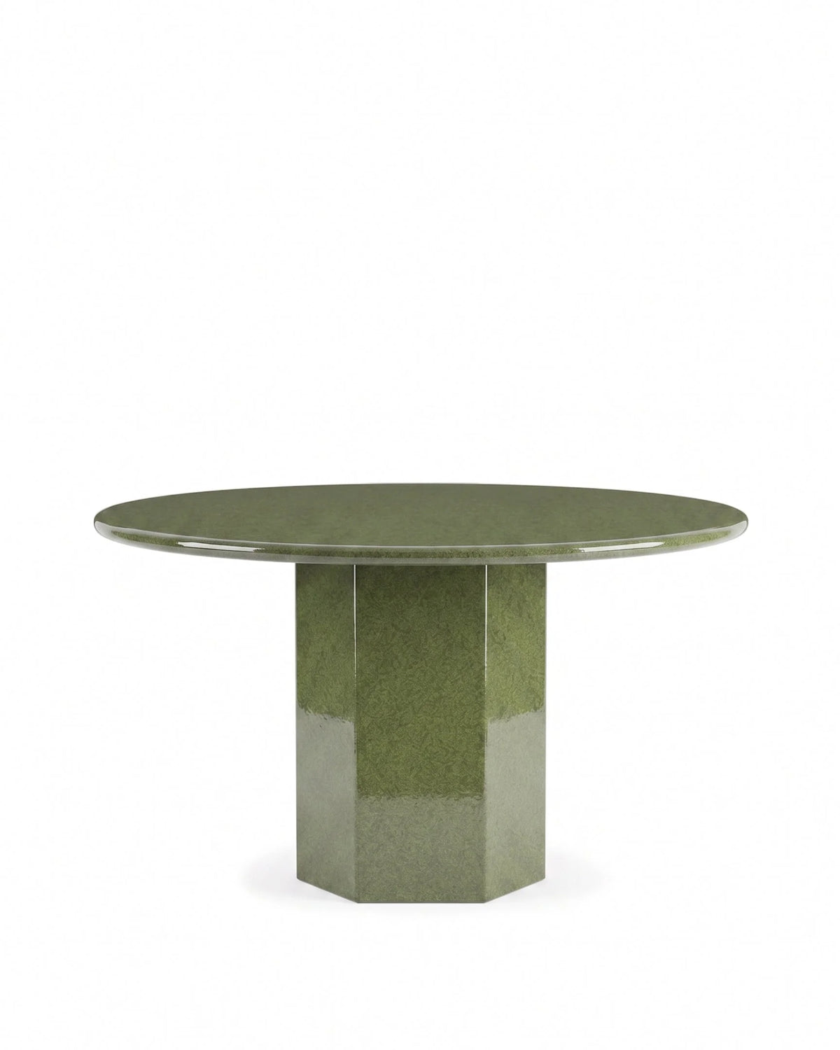 Sagan 47™ round dining table | sculptural pedestal - green gloss - tables epic table-inspired | madorne