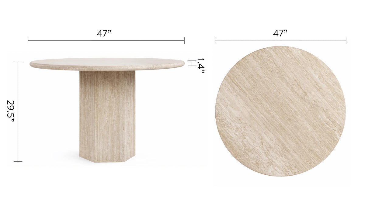 Sagan 47™ round dining table | sculptural pedestal - tables epic table-inspired | madorne