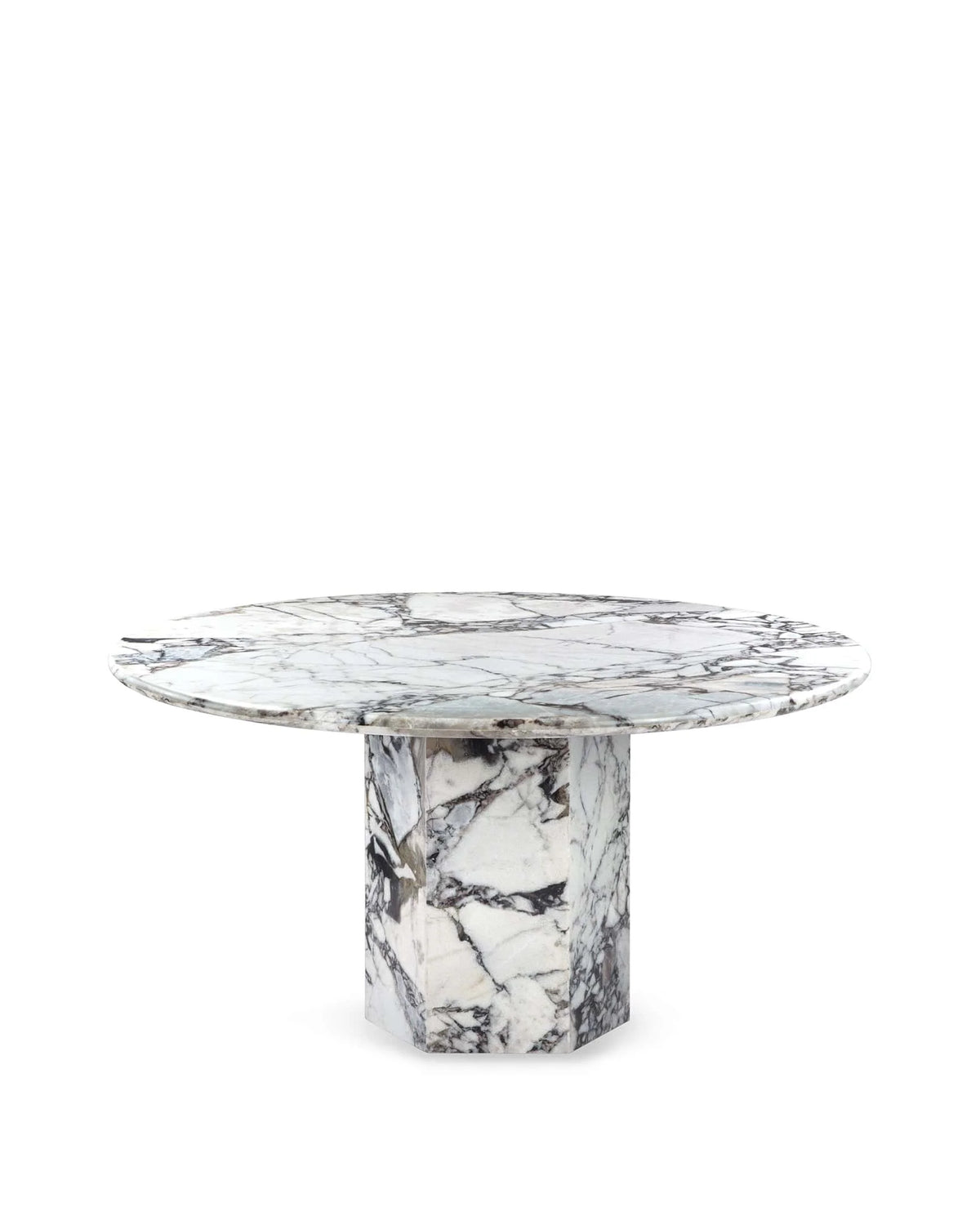 Sagan 55™ round dining table | travertine pedestal - tables epic table-inspired | madorne