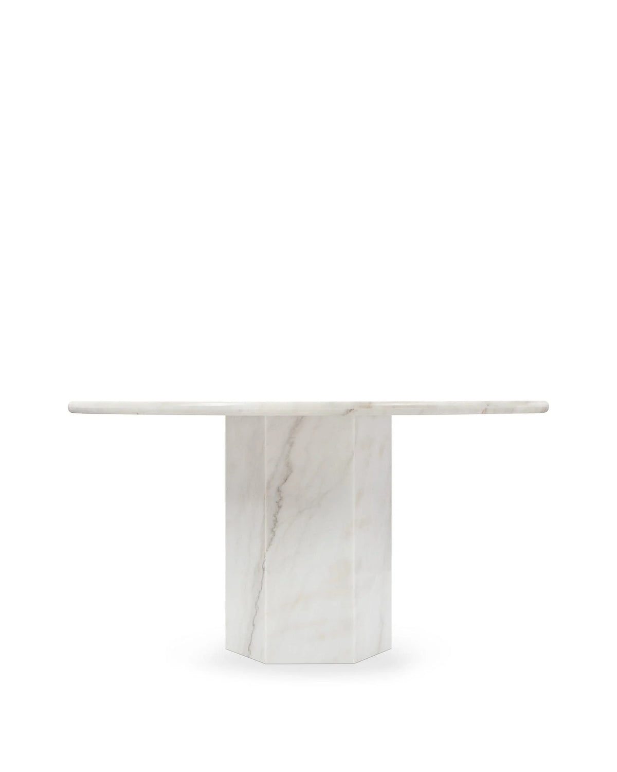 Sagan 55™ round dining table | travertine pedestal - tables epic table-inspired | madorne