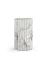 Saturna™ side table | orso grigio marble - tables saturna | modern | madorne