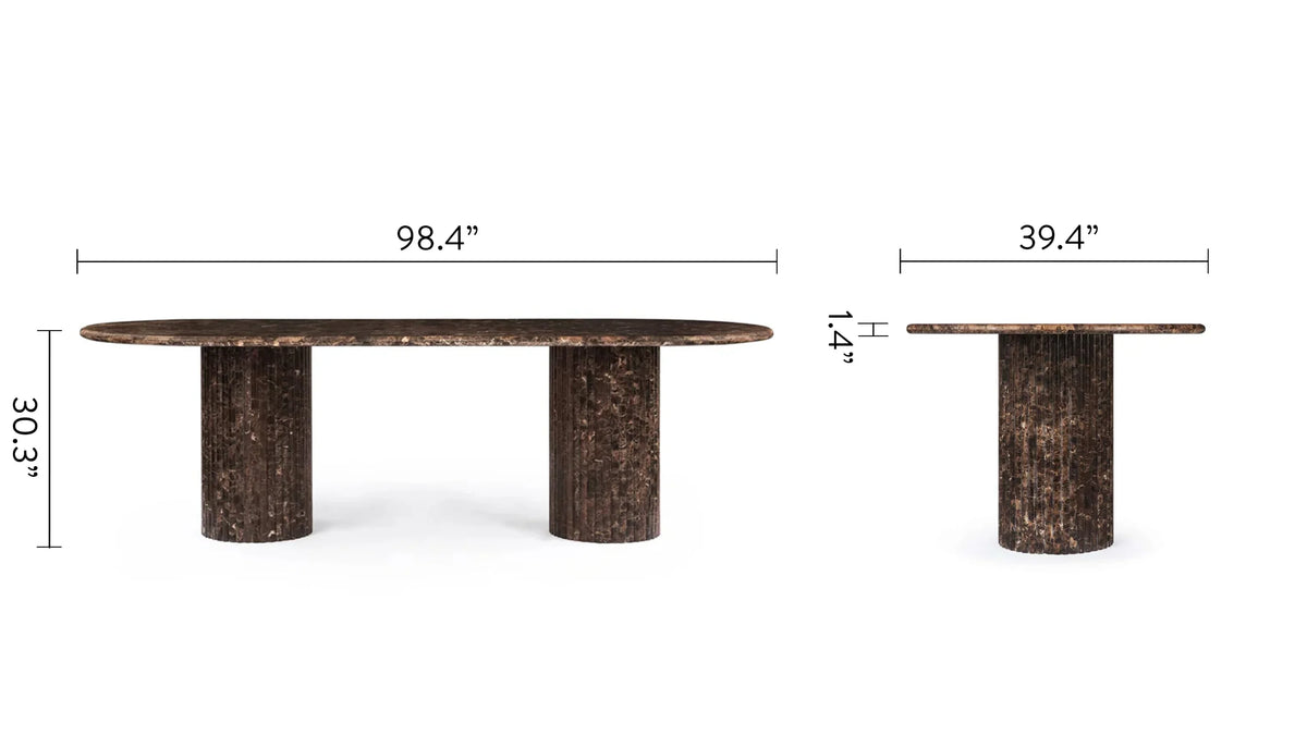 Saturne 98™ oval dining table | natural marble - tables 98 | madorne