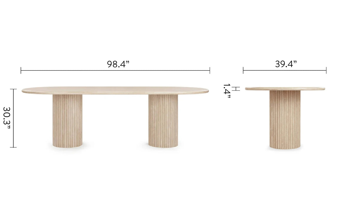 Saturne 98™ oval dining table | natural marble - tables 98 | madorne