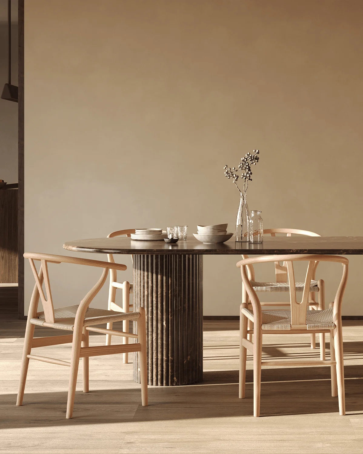 Saturne 98™ oval dining table | natural marble - tables 98 | madorne