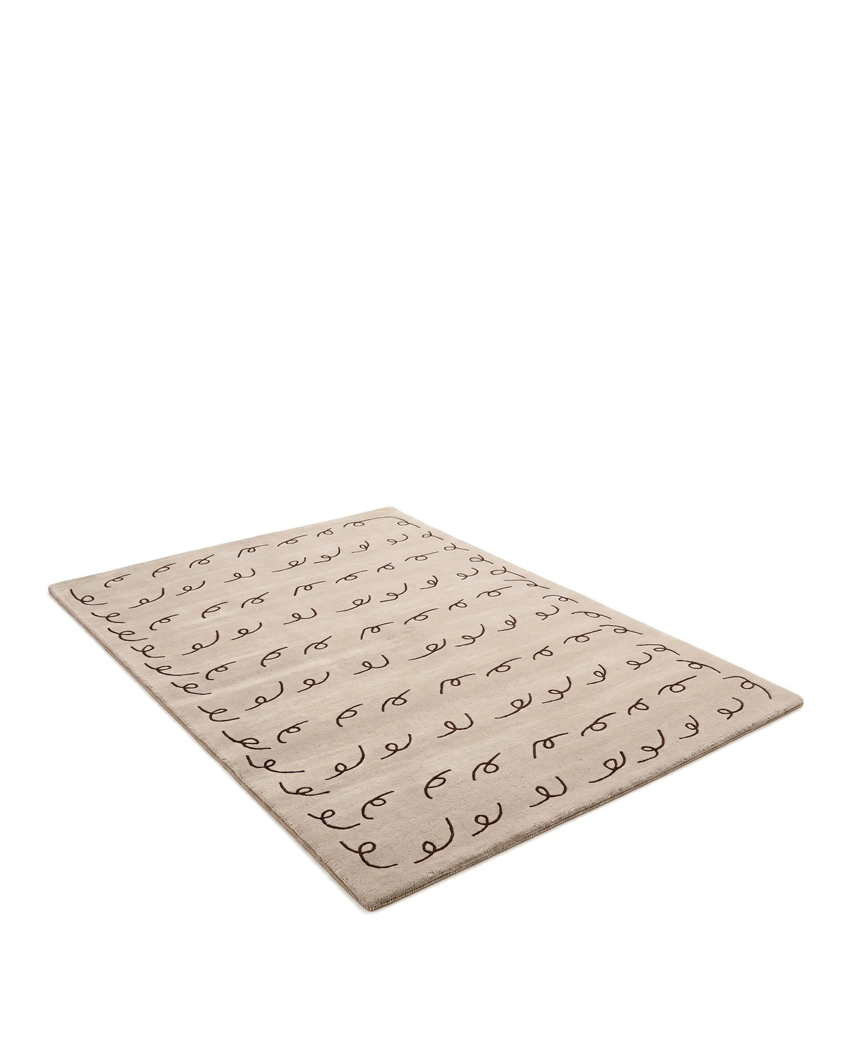 Script™ Wool Rug | Beige Linework