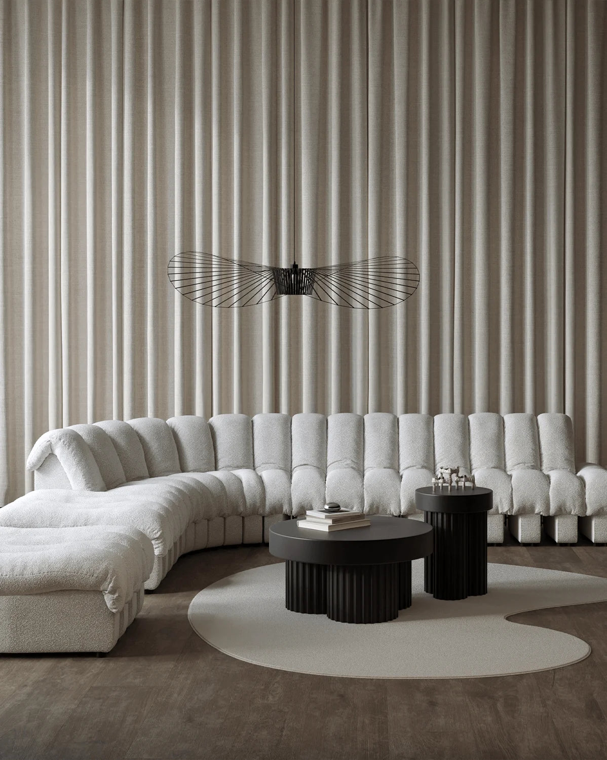 Serpent 72™ intermediate stool module | curved sectional - modules 72 | modular sofa element...