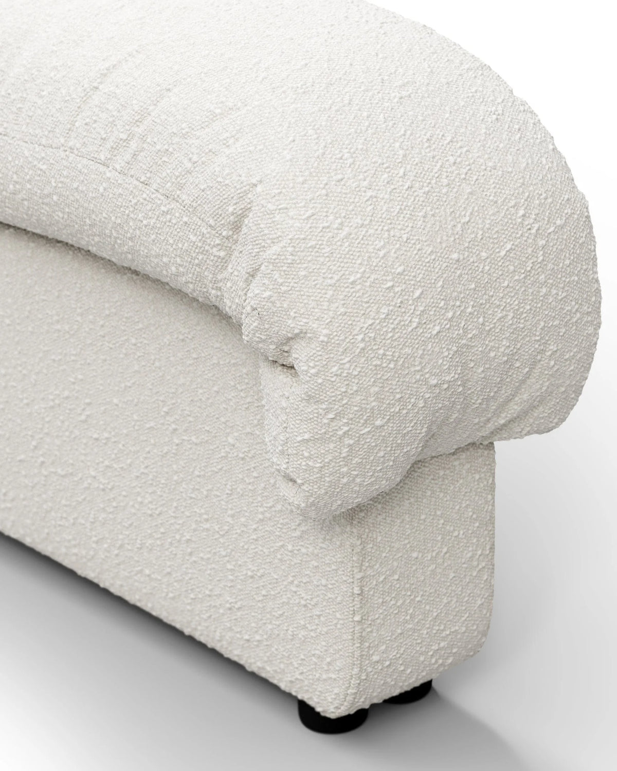 Serpent 72™ left end stool module | white boucle - modules 72 | modular sofa element | madorne
