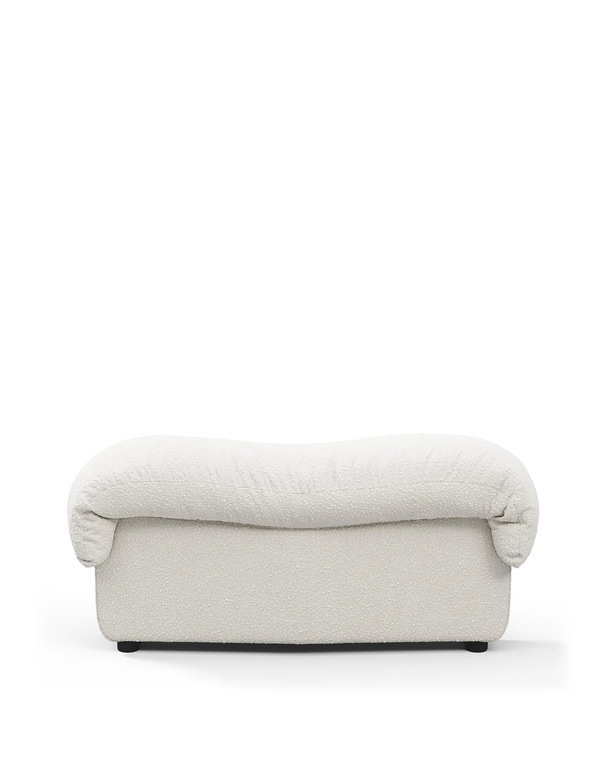 Serpent 72™ left end stool module | white boucle - modules 72 | modular sofa element | madorne