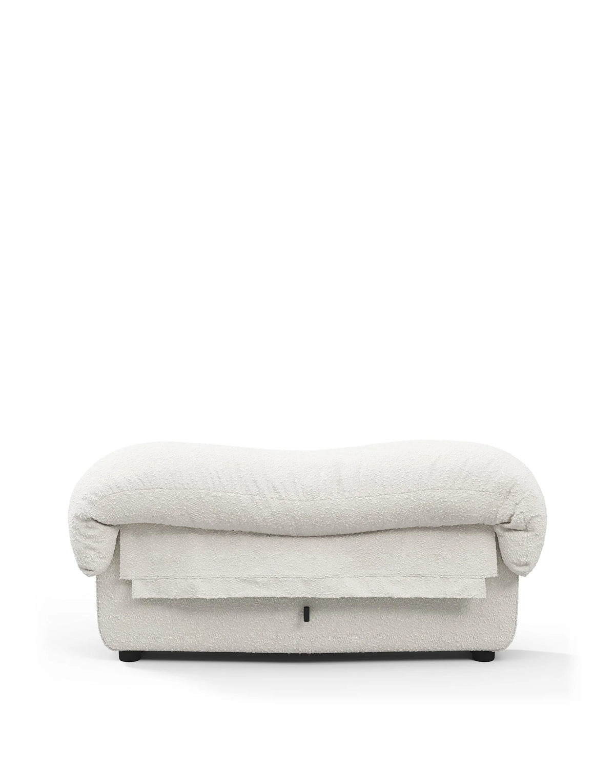 Serpent 72™ left end stool module | white boucle - modules 72 | modular sofa element | madorne