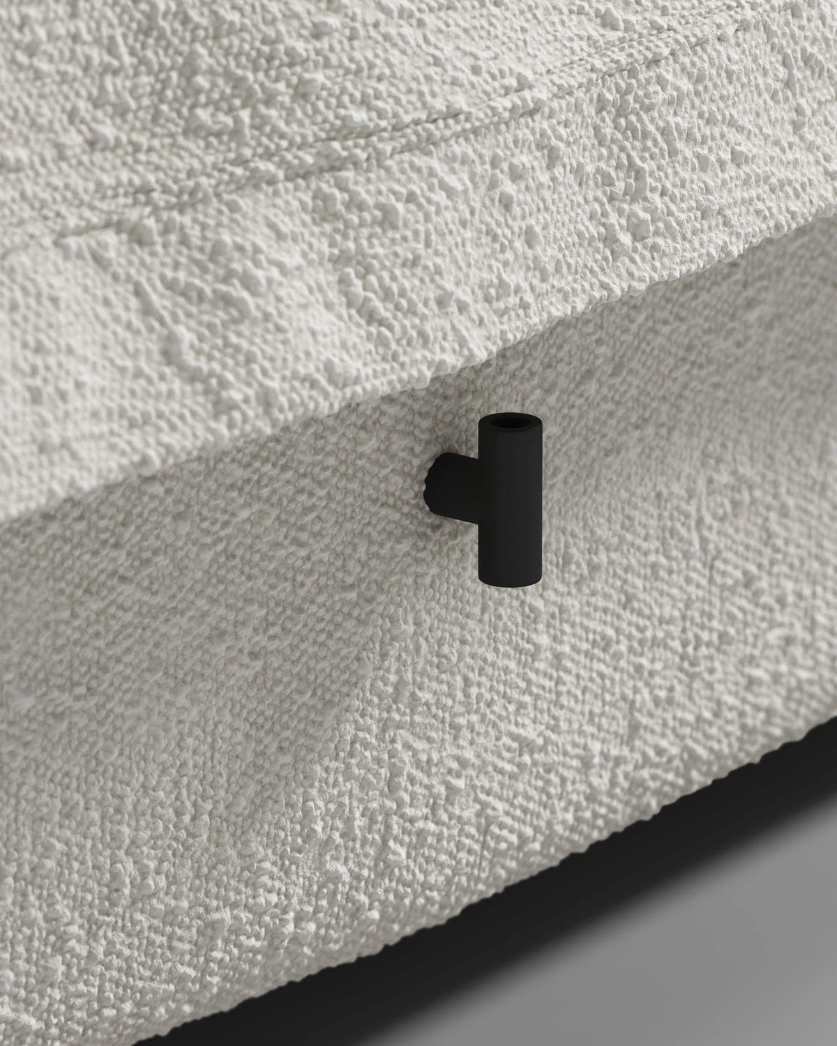 Serpent 72™ left end stool module | white boucle - modules 72 | modular sofa element | madorne