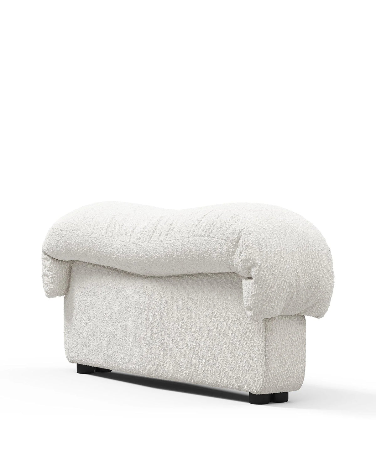 Serpent 72™ left end stool module | white boucle - modules 72 | modular sofa element | madorne