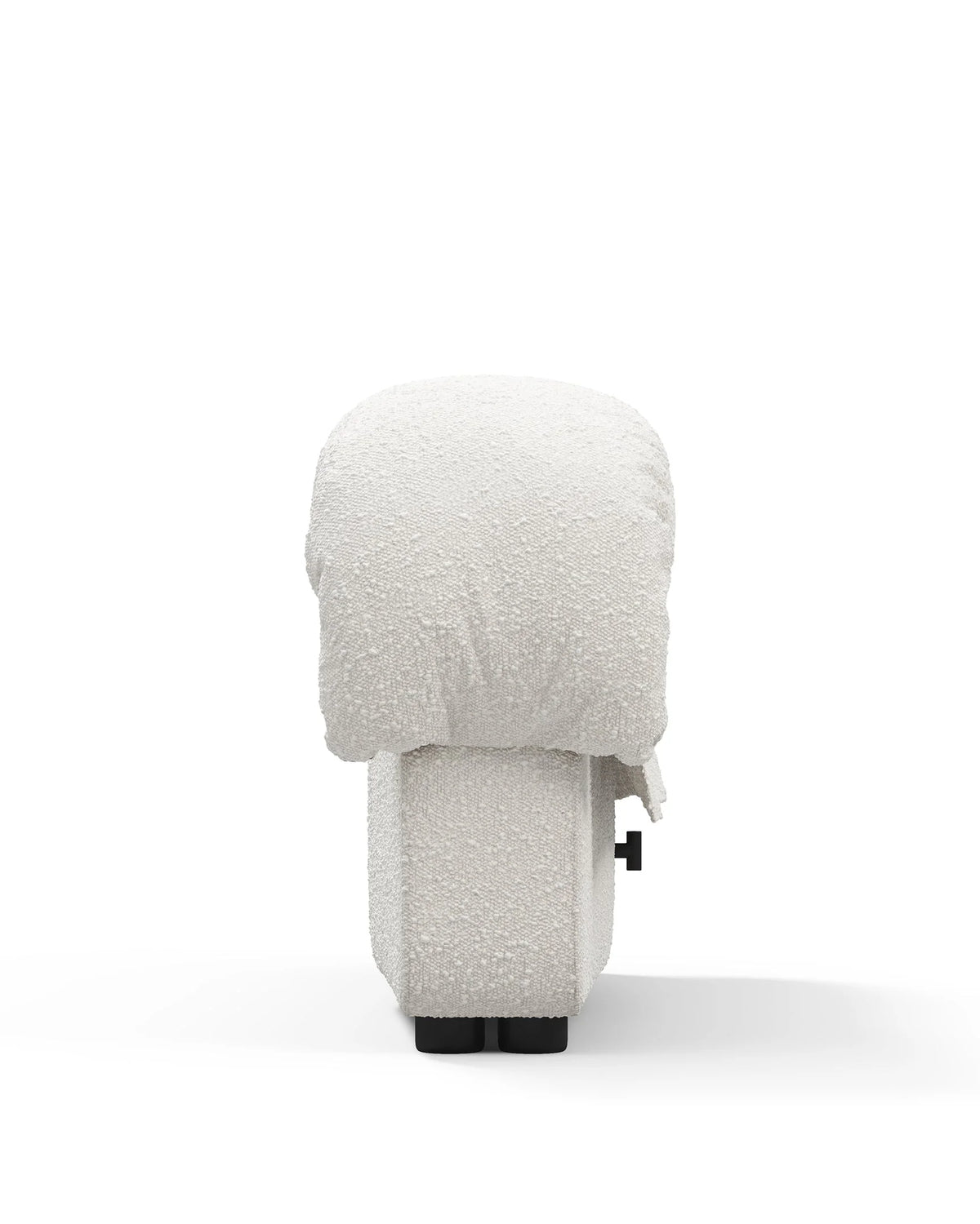 Serpent 72™ left end stool module | white boucle - modules 72 | modular sofa element | madorne