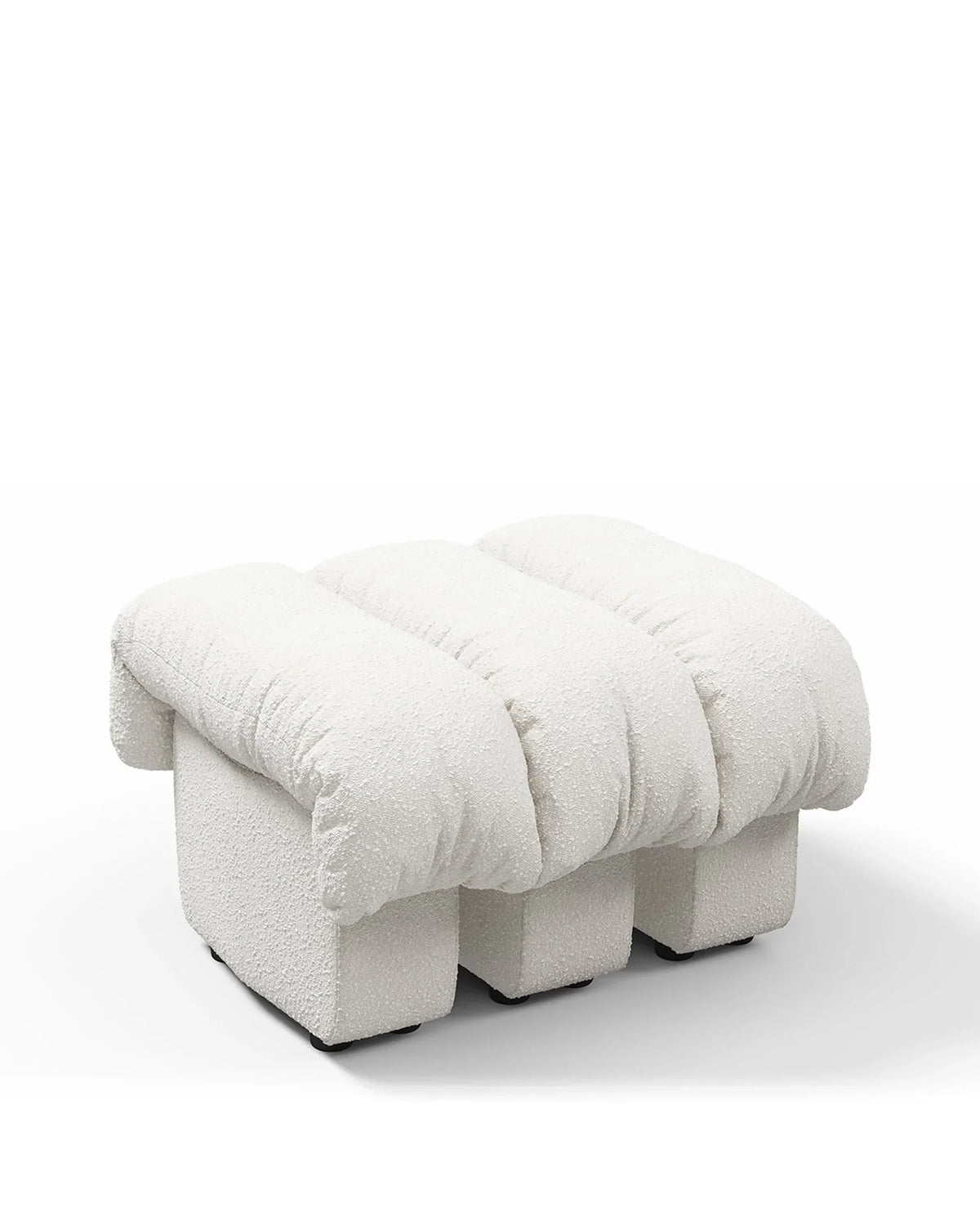 Serpent 72™ ottoman | white boucle - stools & ottomans 72 | modern | madorne