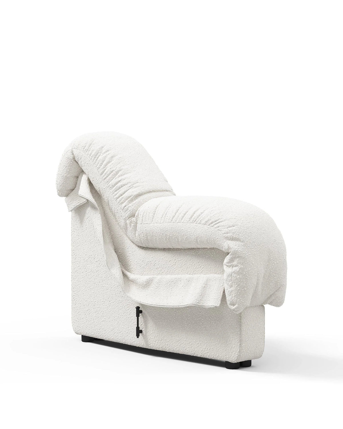 Serpent 72™ right end module armrest | white boucle - modules 72 | designer modular sofa e...
