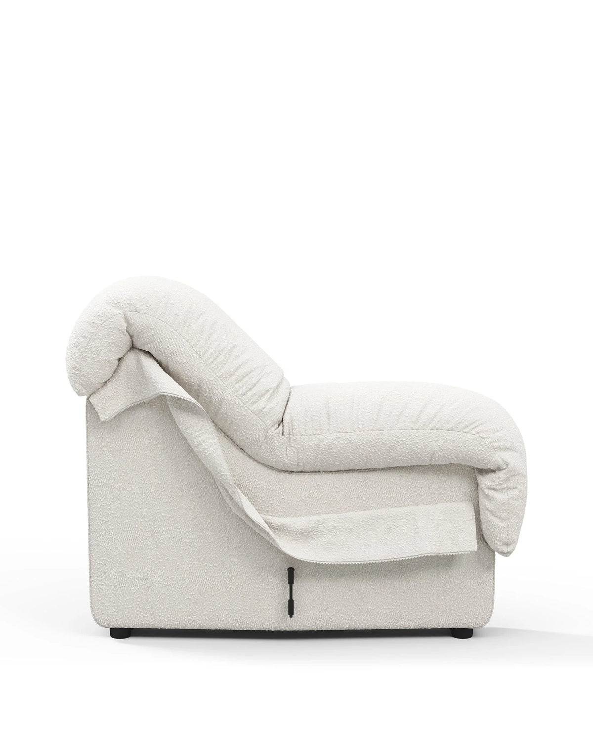 Serpent 72™ right end module armrest | white boucle - modules 72 | designer modular sofa e...