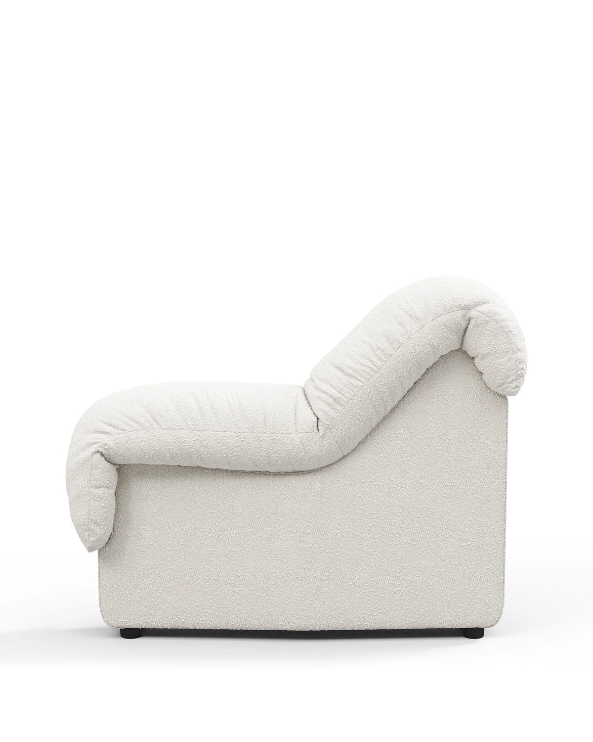 Serpent 72™ right end module armrest | white boucle - modules 72 | designer modular sofa e...