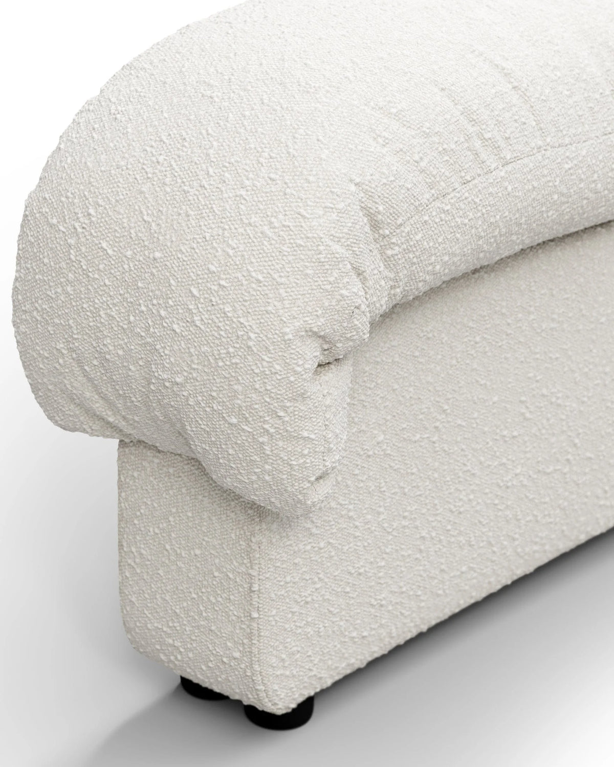 Serpent 72™ right end stool module | white boucle - modules 72 | designer modular sofa elem...