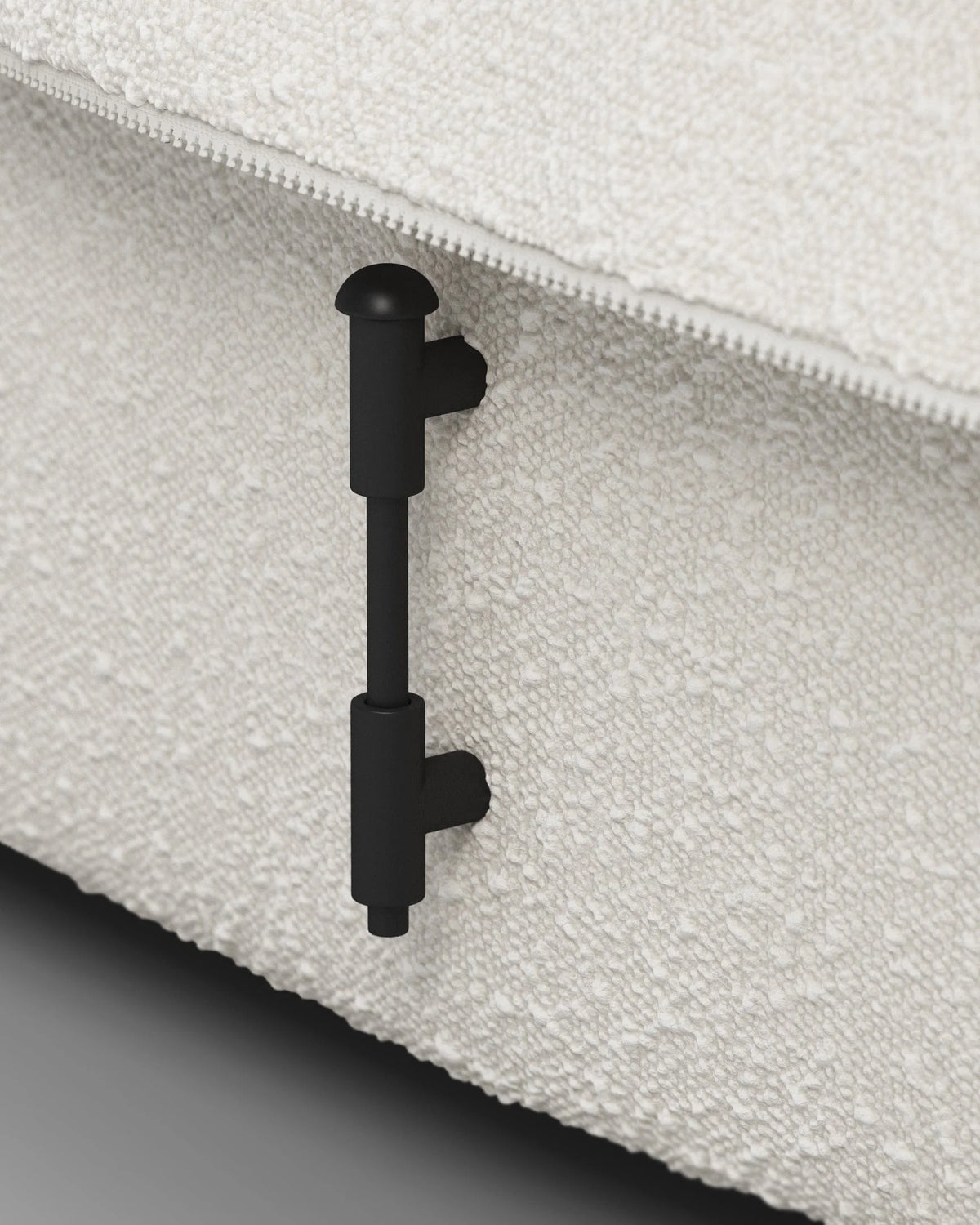 Serpent 72™ right end stool module | white boucle - modules 72 | designer modular sofa elem...