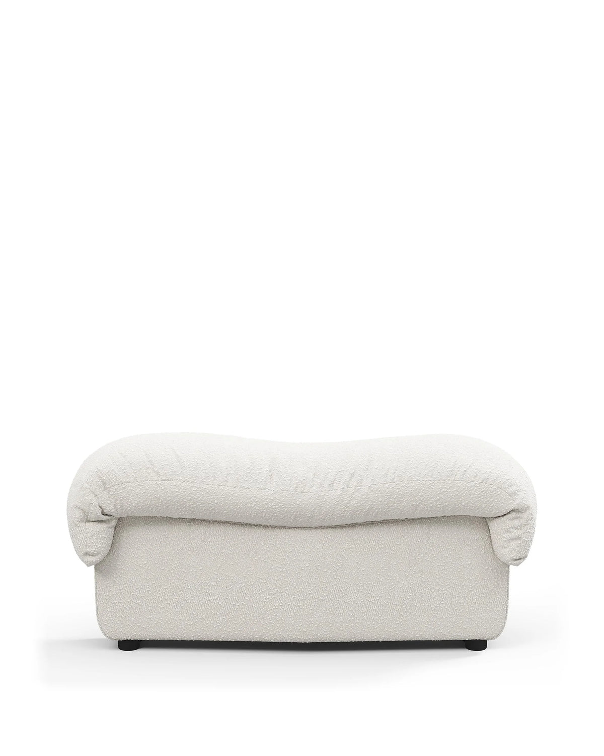 Serpent 72™ right end stool module | white boucle - modules 72 | designer modular sofa elem...