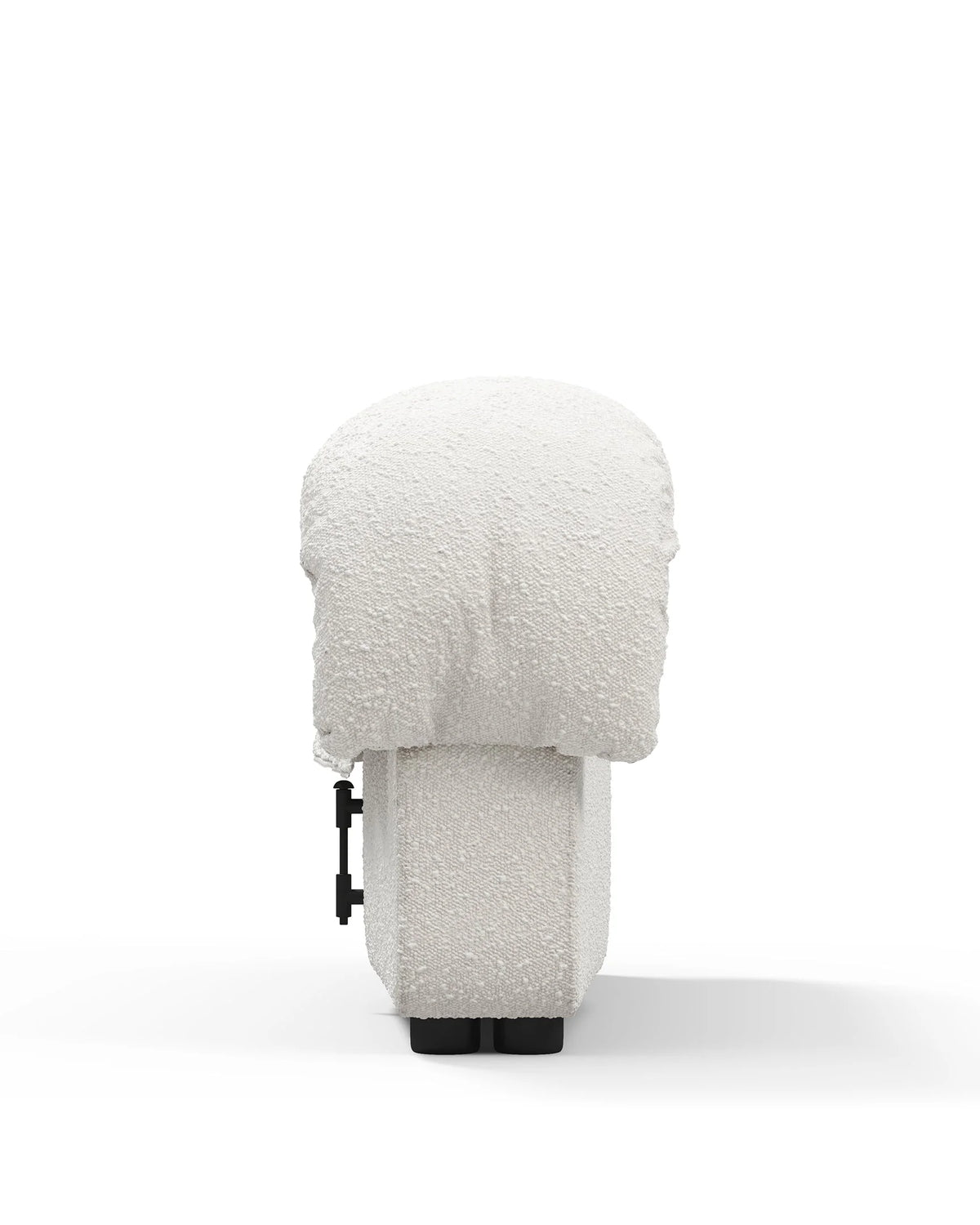 Serpent 72™ right end stool module | white boucle - modules 72 | designer modular sofa elem...
