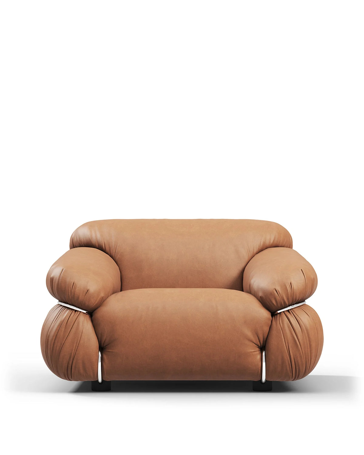 Sesa 70™ lounge chair | exposed frame - chestnut vegan leather - chairs 70 | designer | madorne