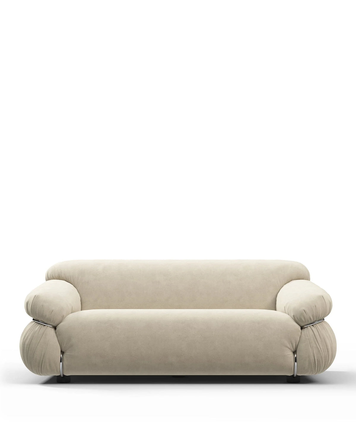 Sesa 70™ two-seater sofa | exposed steel frame - eggshell vegan suede - 2 seaters 70 | madorne
