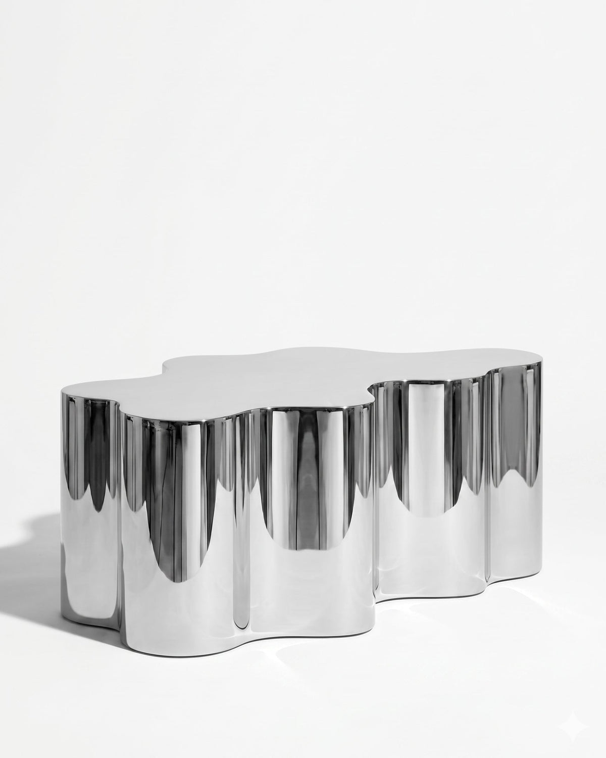 Skya™ Sculptural Table | Mirror Chrome